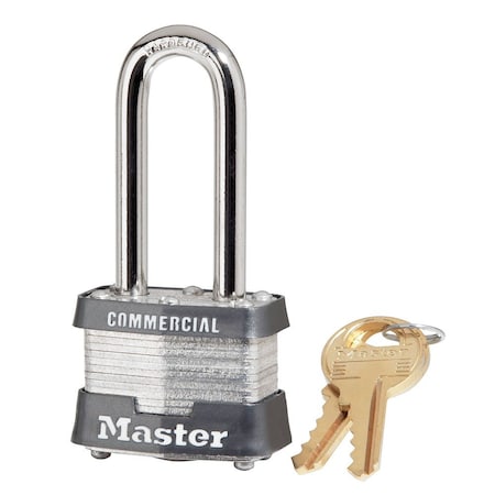 Master Lock Padlock, Style: Laminated steel body, Size: 1-9/16in. , Material: Steel, Color: Silver, Keyed Alike 3KALH-0344